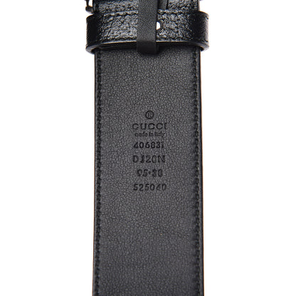Gucci Textured Dollar Calfskin Nickel Double G 40mm Belt 95 38 Black 6 of 6