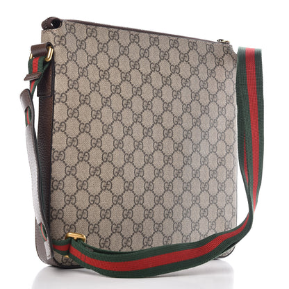 Gucci Soft GG Supreme Monogram Courrier Web Medium Flat Messenger Bag Beige New Acero Multicolor 3 of 7