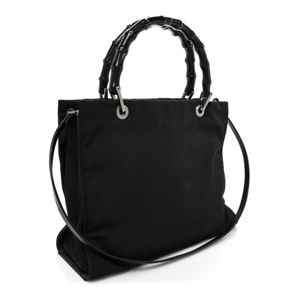 Gucci Nylon Bamboo Handle Bag Black 2 of 10