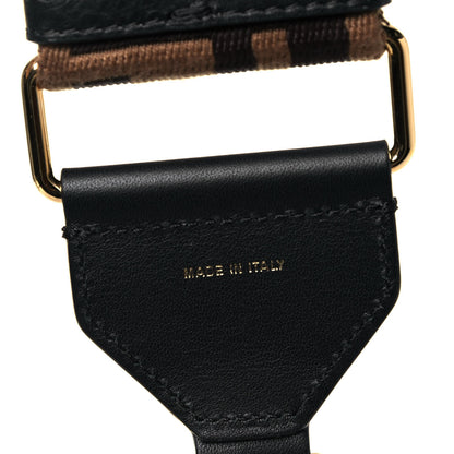 Fendi Ribbon Vitello Seta FF 1974 Adjustable Strap You Fango Marrone Black 5 of 5