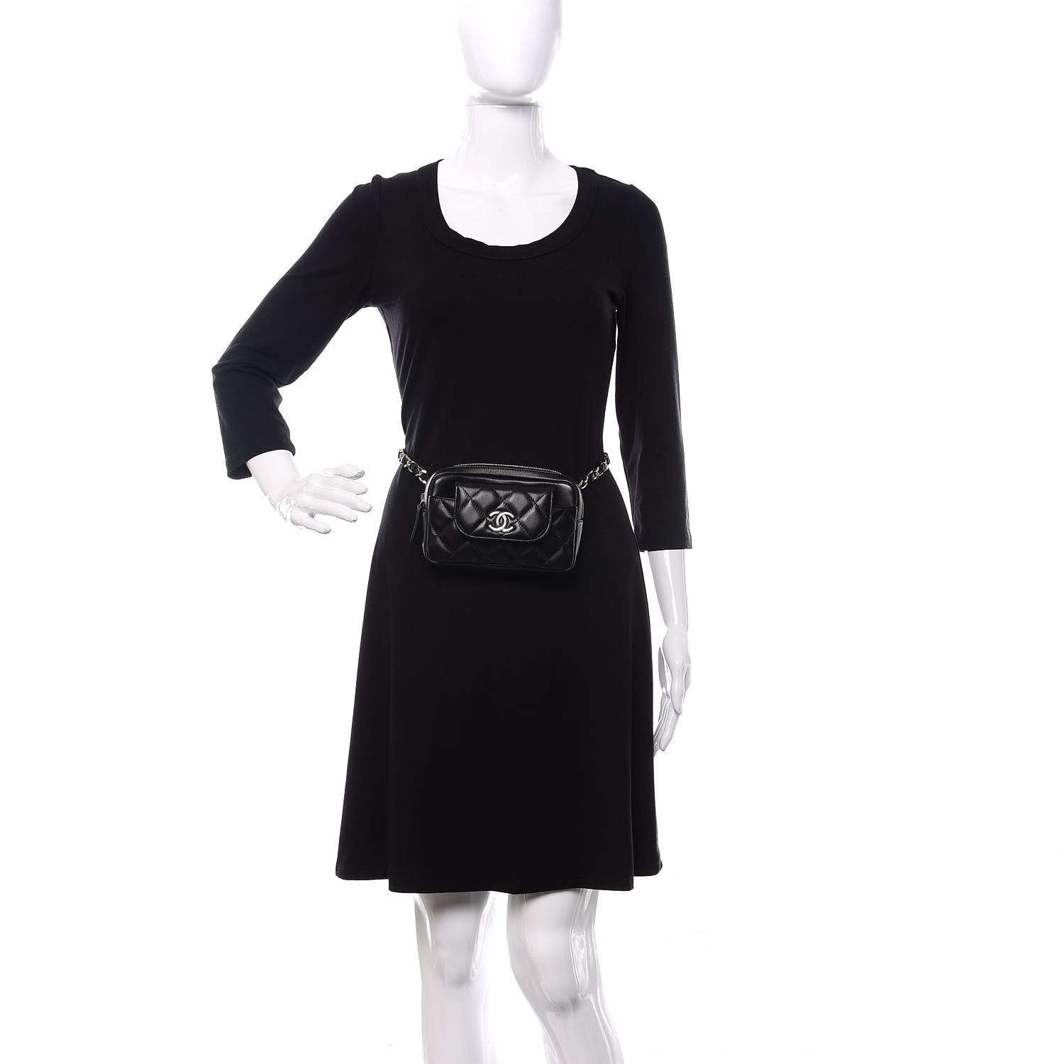 Chanel Lambskin Quilted Waist Bag Black 3 of 12