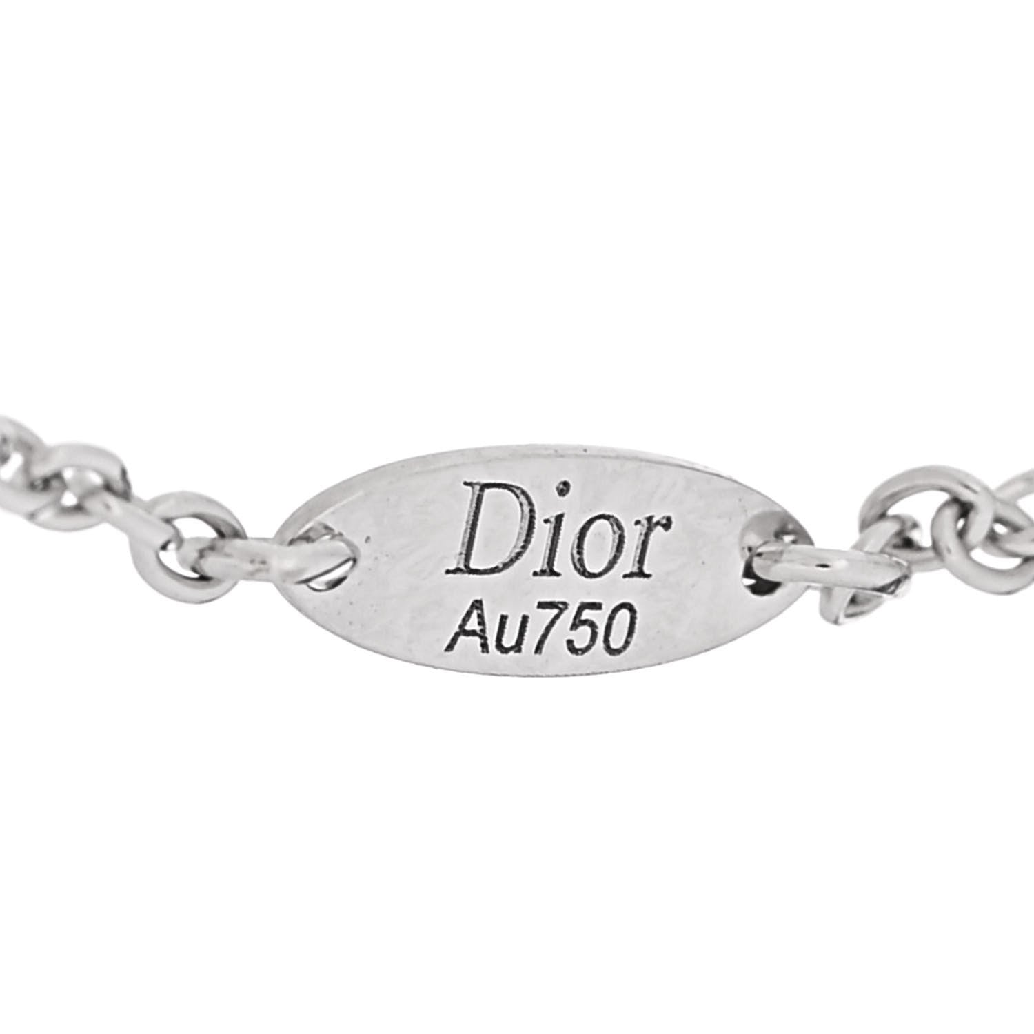 Christian Dior 18K White Gold Diamond Mother of Pearl Rose Des Vents Bracelet 4 of 4