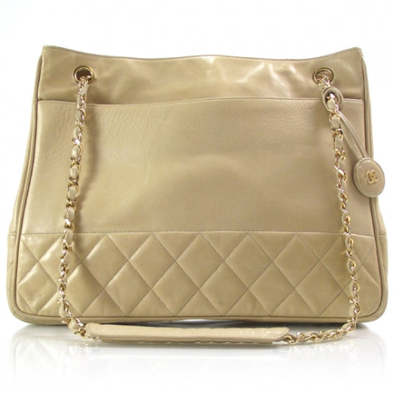 Lambskin Shopping Tote Beige