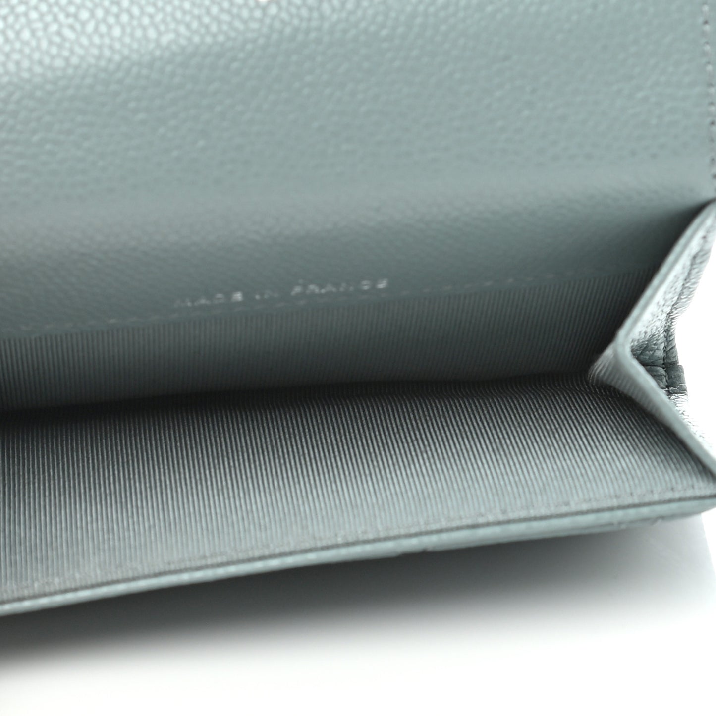 Caviar Quilted Flap Card Holder Wallet Dark Grey