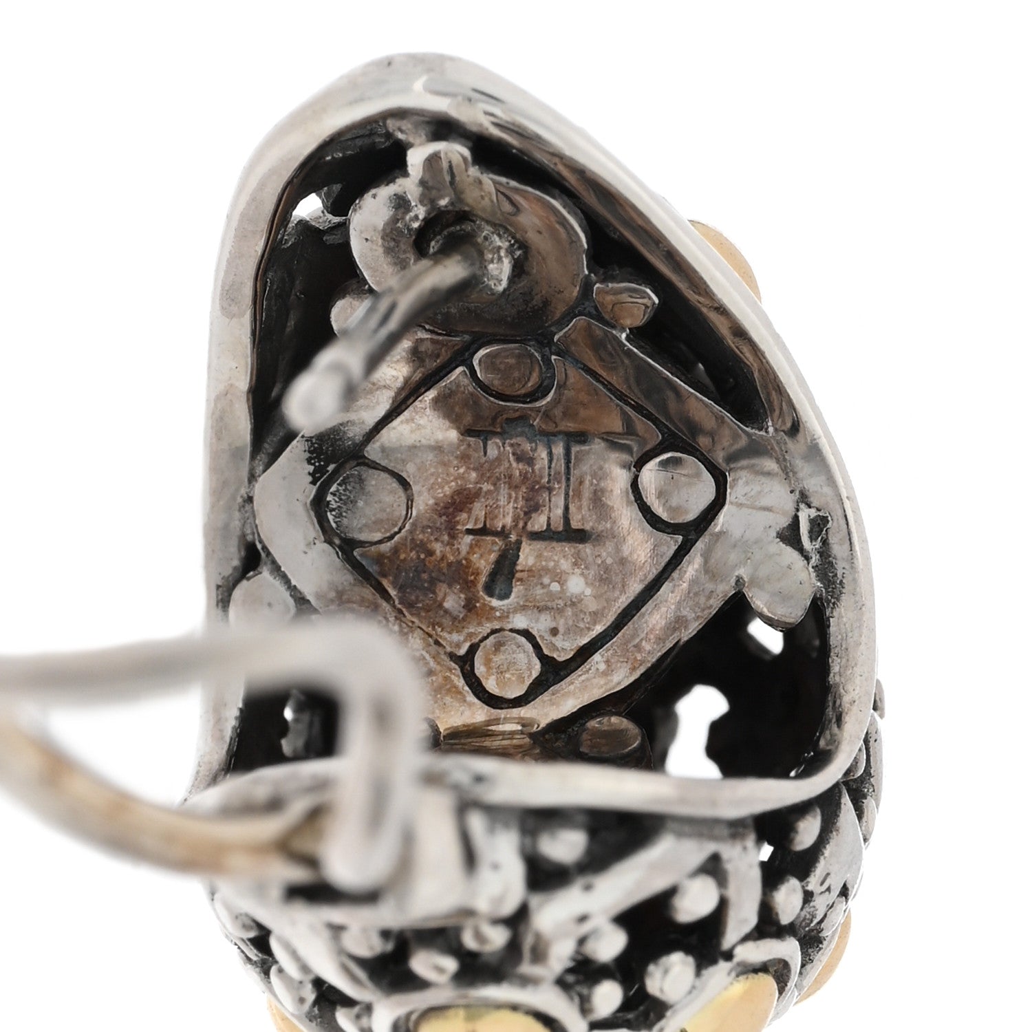 John Hardy Sterling Silver 18K Yellow Gold Jaisalmer Dot Buddha Belly Earrings 4 of 5