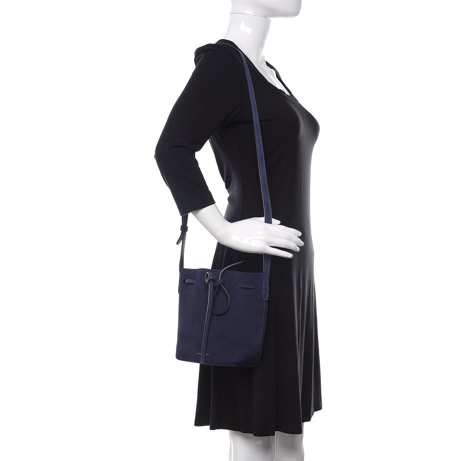 Mansur Gavriel Suede Mini Mini Bucket Bag Blu 2 of 9