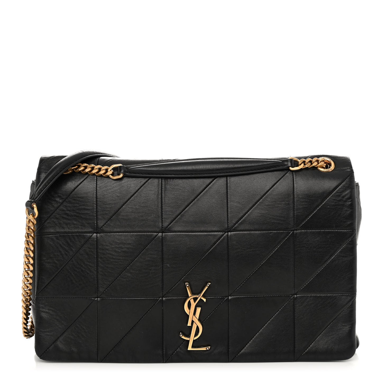 Lambskin Patchwork Monogram Large Jamie Black
