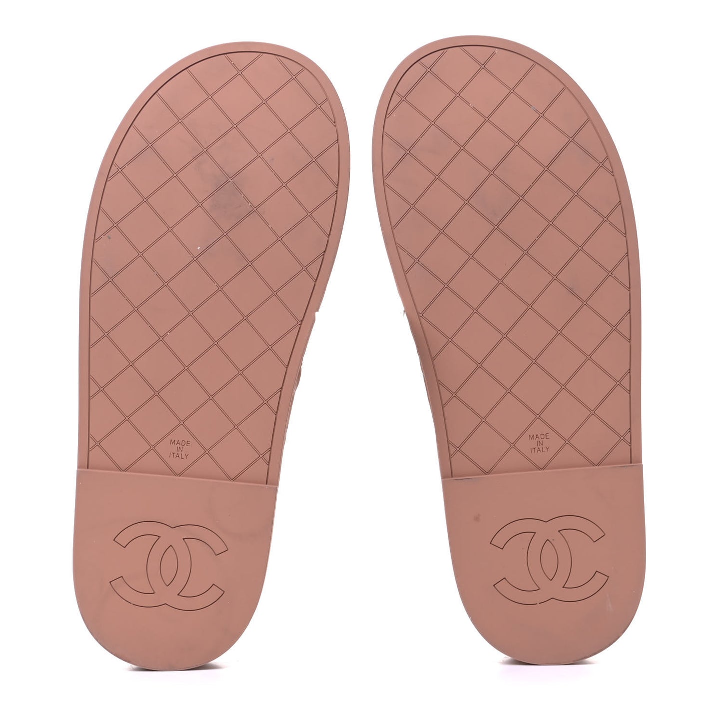 Lambskin Quilted CC Mules Sandals 40 Brown
