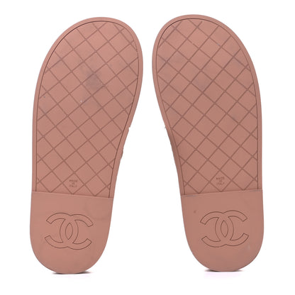 Chanel Lambskin Quilted CC Mules Sandals 40 Brown 4 of 4