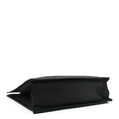 Saint Laurent Raffia Linen Calfskin Rive Gauche Tote Black 4 of 10