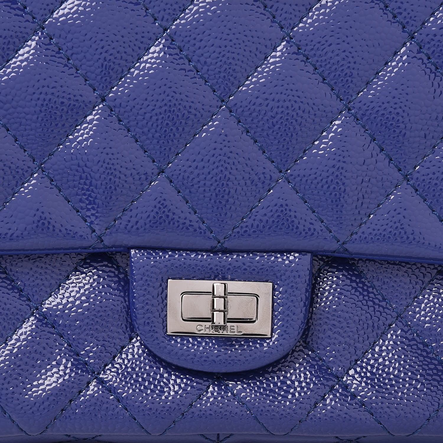 Chanel Patent Caviar Quilted 2.55 Reissue 226 Flap Blue 8 of 10