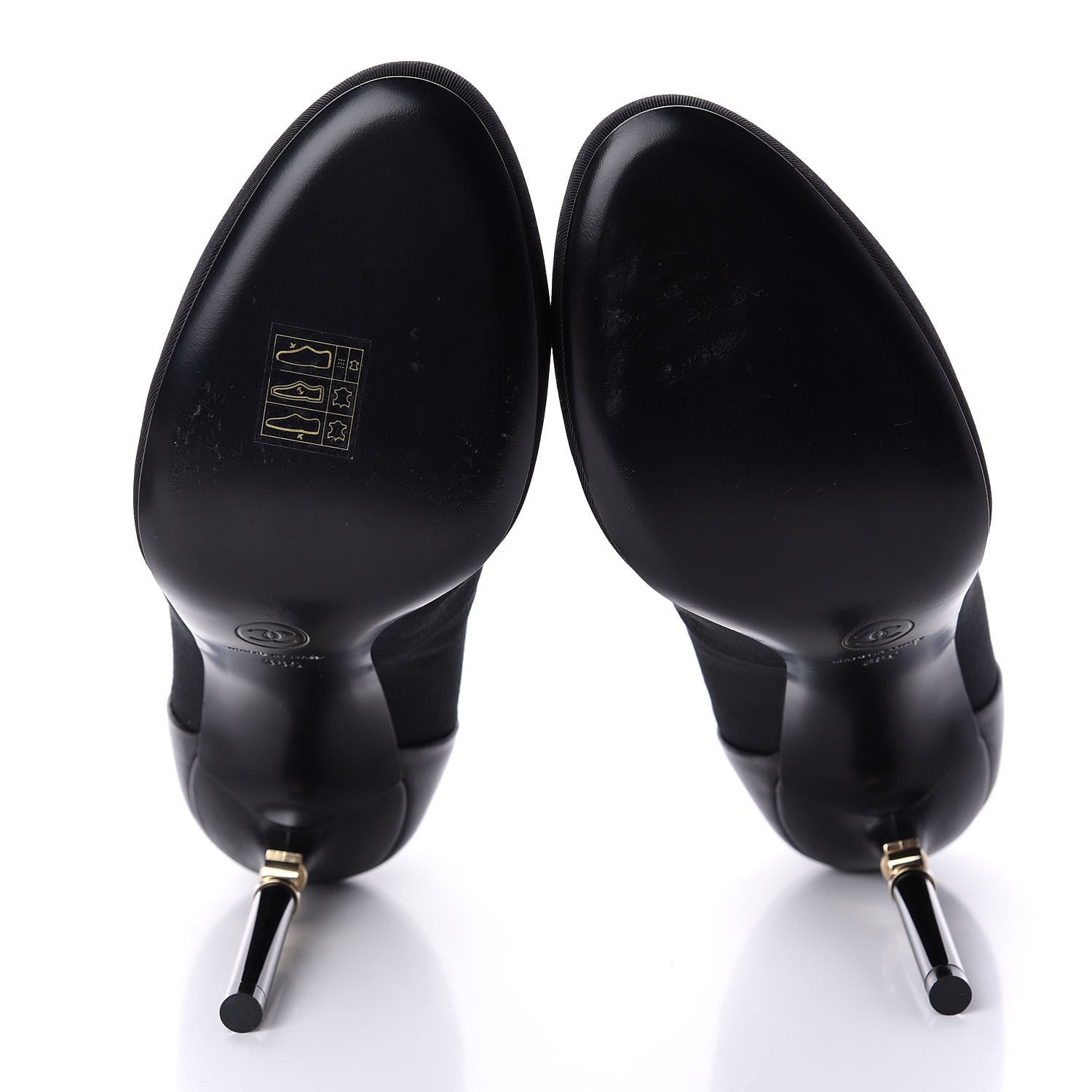 Chanel Grosgrain Lambskin CC Pumps 38 Black 5 of 10