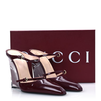 Gucci Patent Wedge Mules 40 Rosso Ancora 13 of 13