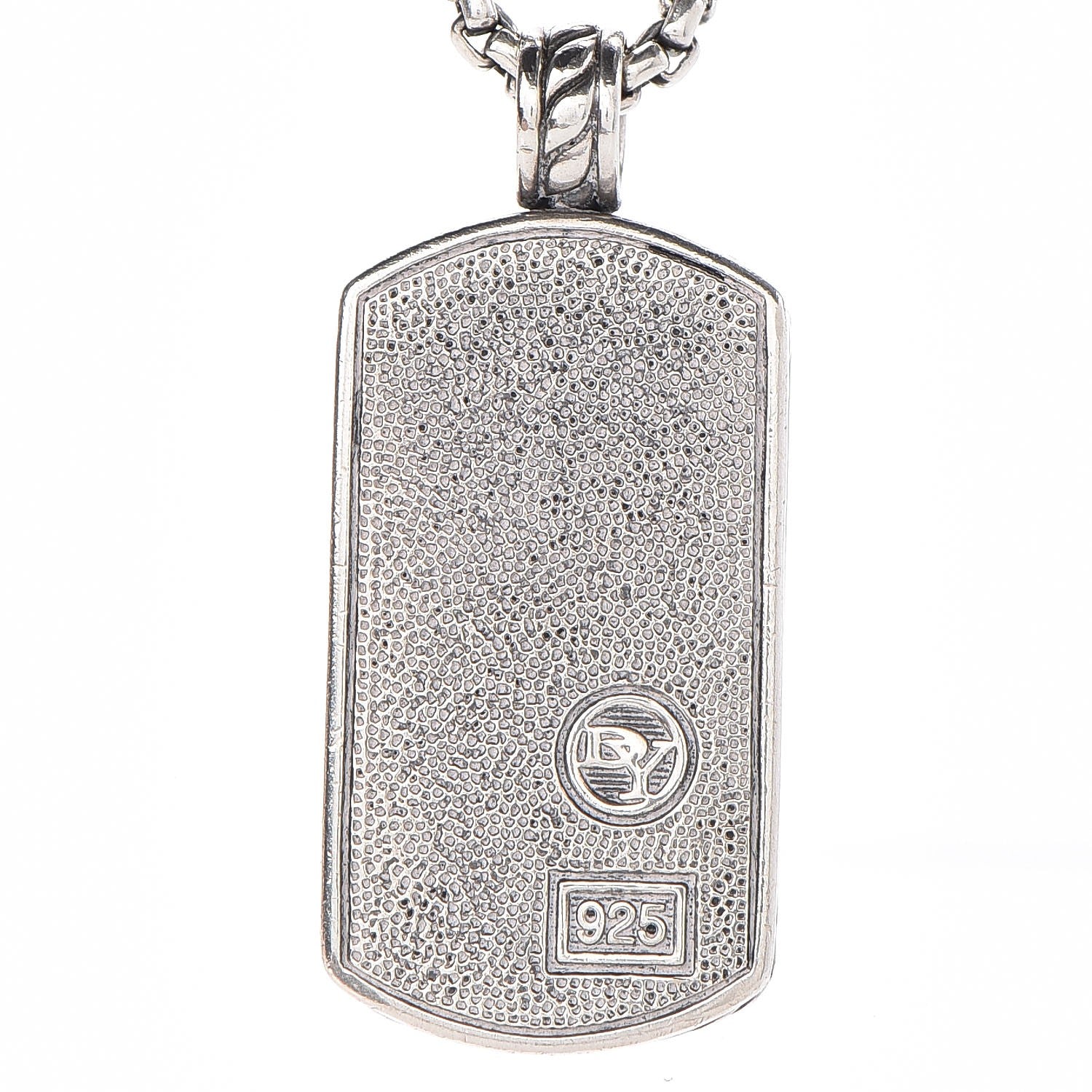 David Yurman Sterling Silver Small Dog Tag Necklace 5 of 6