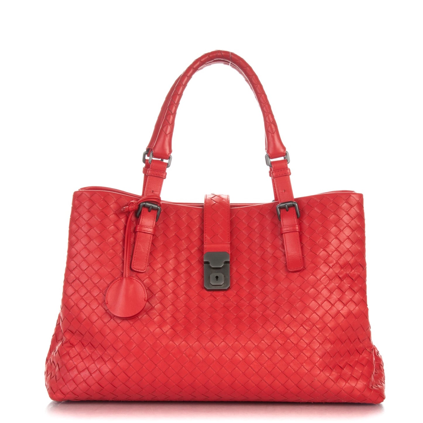 Nappa Intrecciato Medium Roma Tote Red