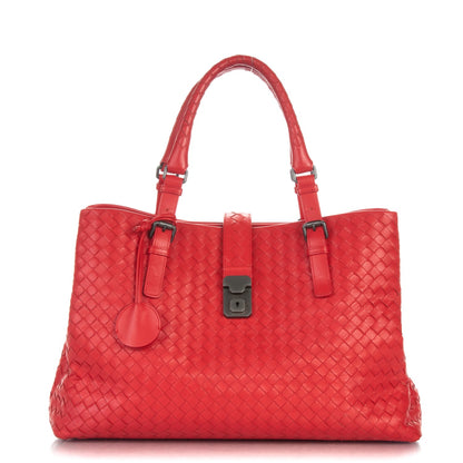 Bottega Veneta Nappa Intrecciato Medium Roma Tote Red 1 of 8