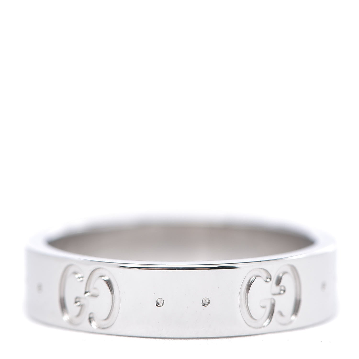Gucci 18K White Gold 4mm Icon Thin Band Ring 46 3.75 3 of 6