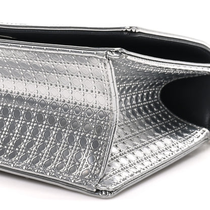 Christian Dior Metallic Patent Micro-Cannage Small Diorama Flap Bag Silver 9 of 9