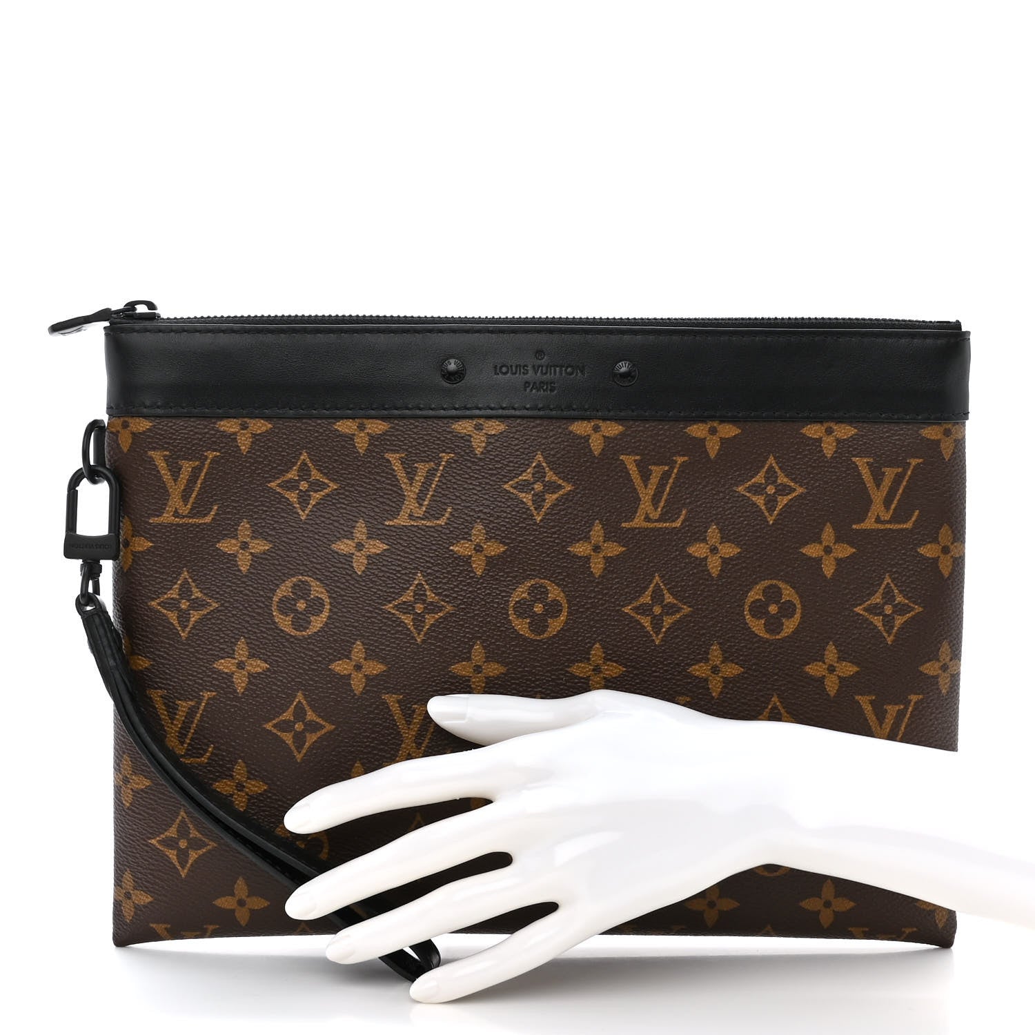 Louis Vuitton Monogram Macassar Pochette To-Go Black 2 of 9