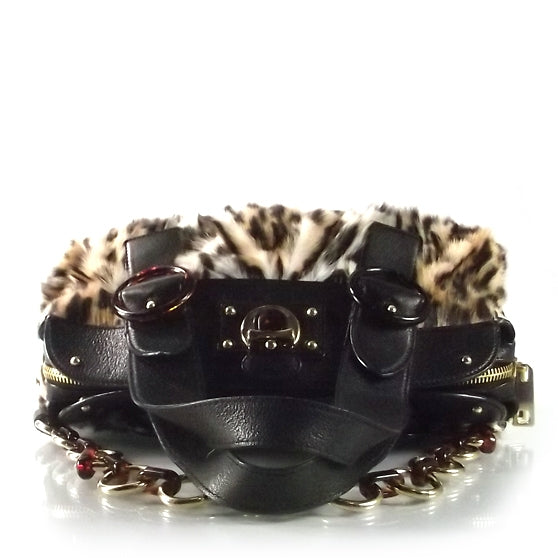 Marc Jacobs Leopard Print Shearling Chain Link Satchel 4 of 7