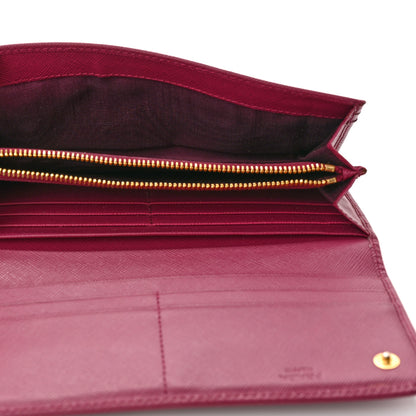 Prada Saffiano Metal Continental Flap Wallet Ametista 5 of 13