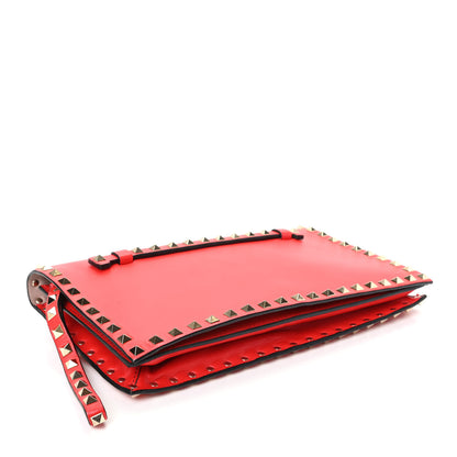 Valentino Garavani Nappa Rockstud Wristlet Clutch Deep Orange 4 of 7