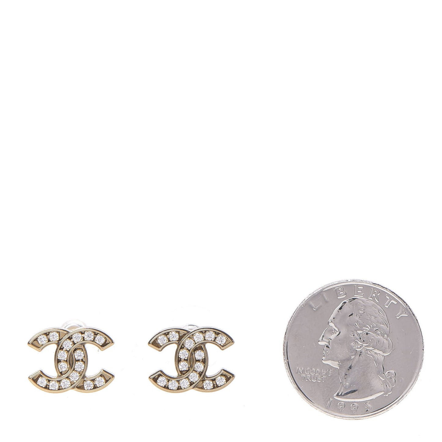 Crystal CC Earrings Gold