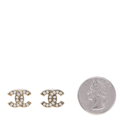 Chanel Crystal CC Earrings Gold 2 of 5