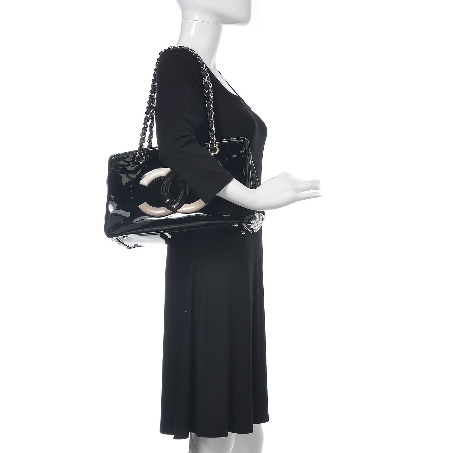 Vinyl Lipstick Ligne Tote Black