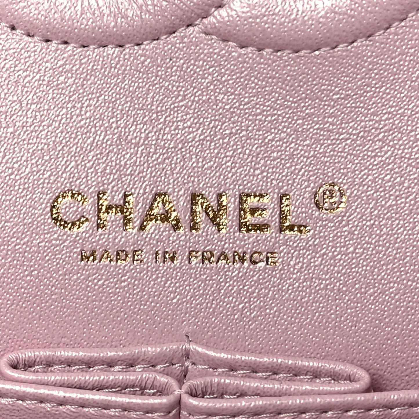 Iridescent Calfskin Quilted Medium Double Flap Light Pink