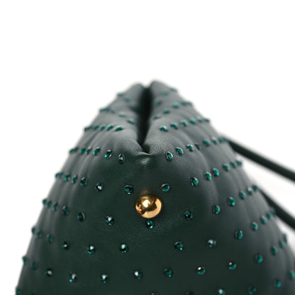 Bottega Veneta Nappa Strass Drawstring Pyramid Pouch Green 9 of 10