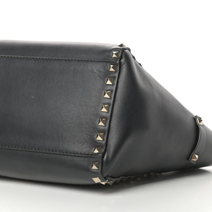 Valentino Garavani Vitello Small Rockstud Double Handle Tote Black 9 of 16
