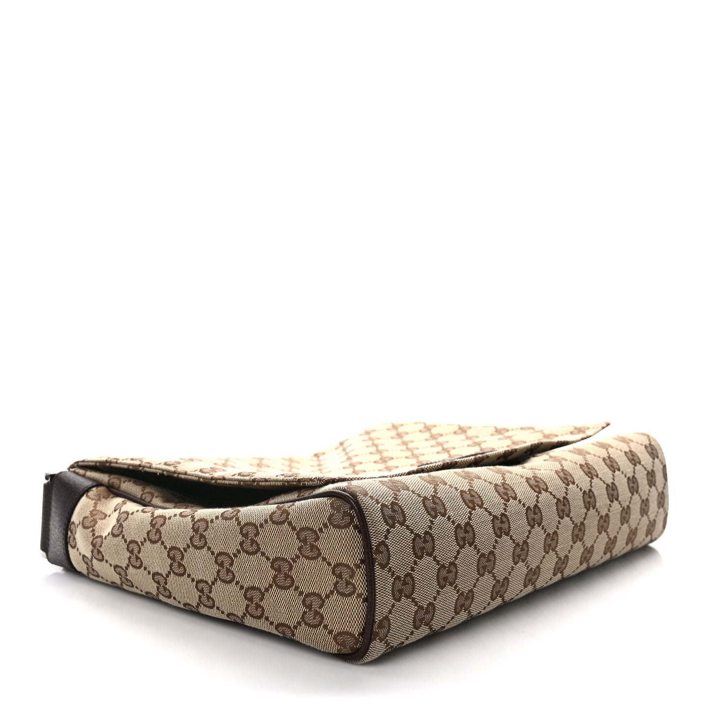 Monogram Small Flap Messenger Bag Beige Dark Brown