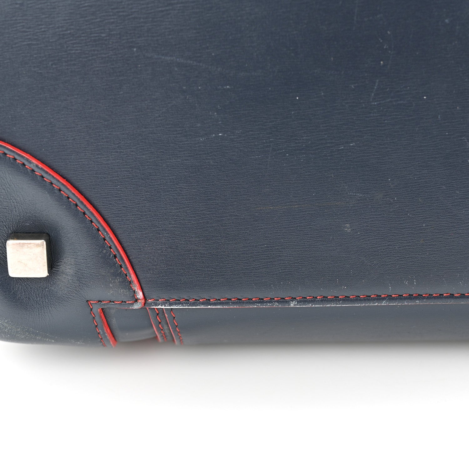 Celine Satin Debossed Calfskin Mini Luggage Navy Blue 19 of 21