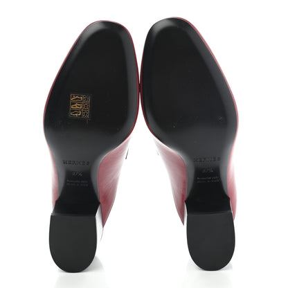 Hermes Goatskin Paradis Mules 37.5 Rouge Tibetain 5 of 9