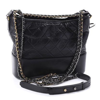 Chanel Aged Calfskin Quilted Medium Gabrielle Hobo Black 3 of 11