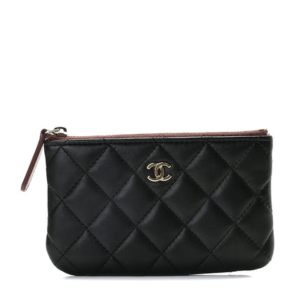 Chanel Lambskin Quilted Small Cosmetic Case Black 1 of 9