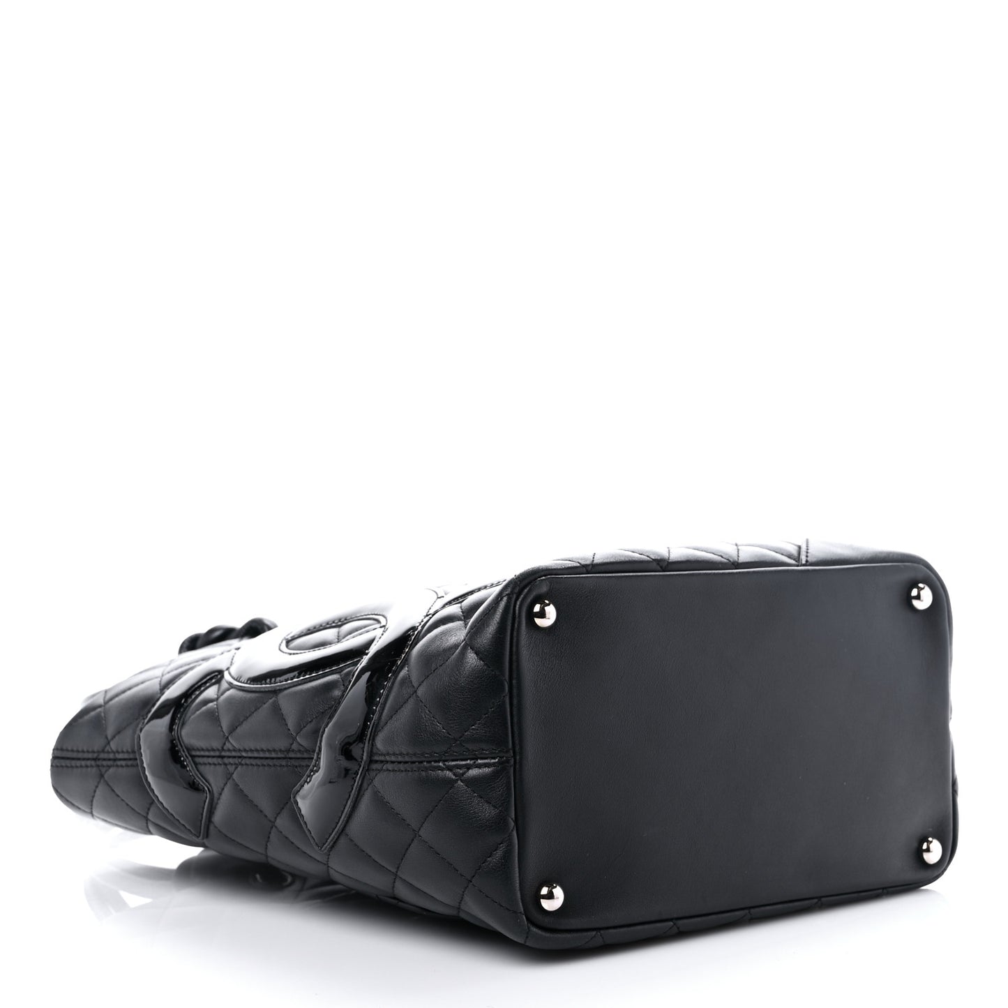 Calfskin Quilted Medium Cambon Tote Black