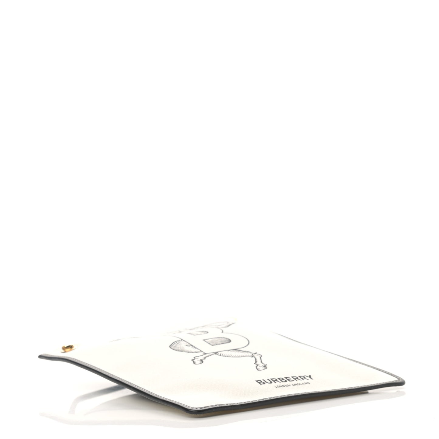 Canvas Mythical Alphabet "B" Faun Print Flat Bag White
