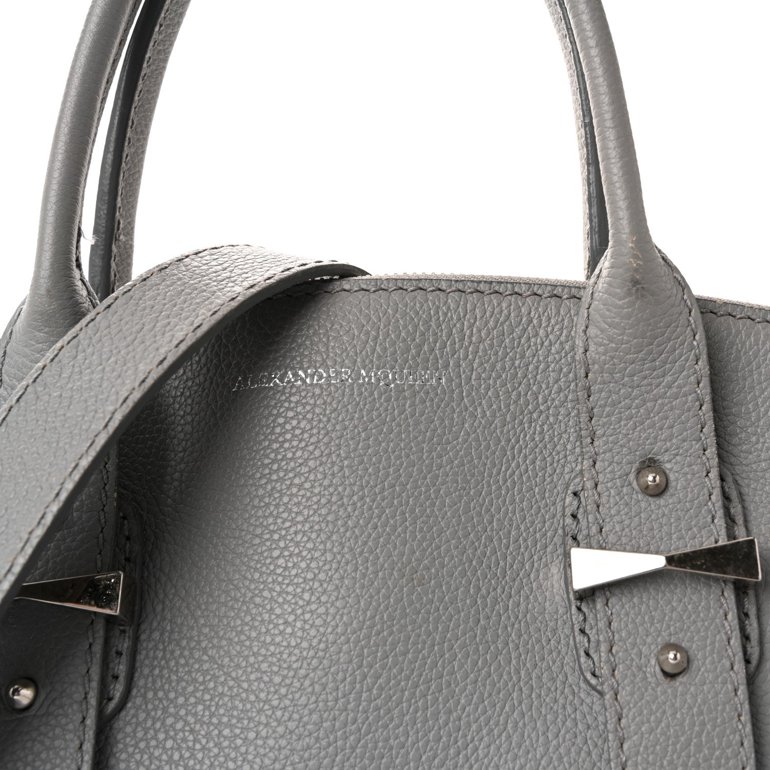 Alexander McQueen Grained Calfskin Medium Legend Satchel Grey Melange 7 of 9