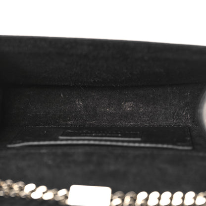 Saint Laurent Calfskin Crocodile Embossed Small Classic Monogram Kate Tassel Satchel Black 6 of 10