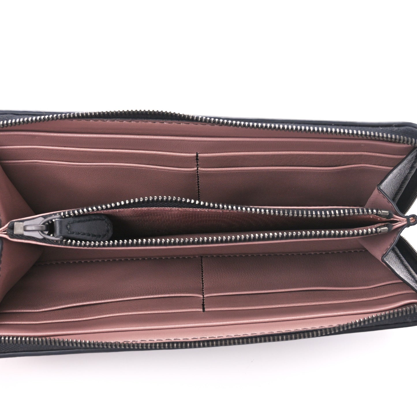 Nappa Intrecciato Zip Around Wallet Black