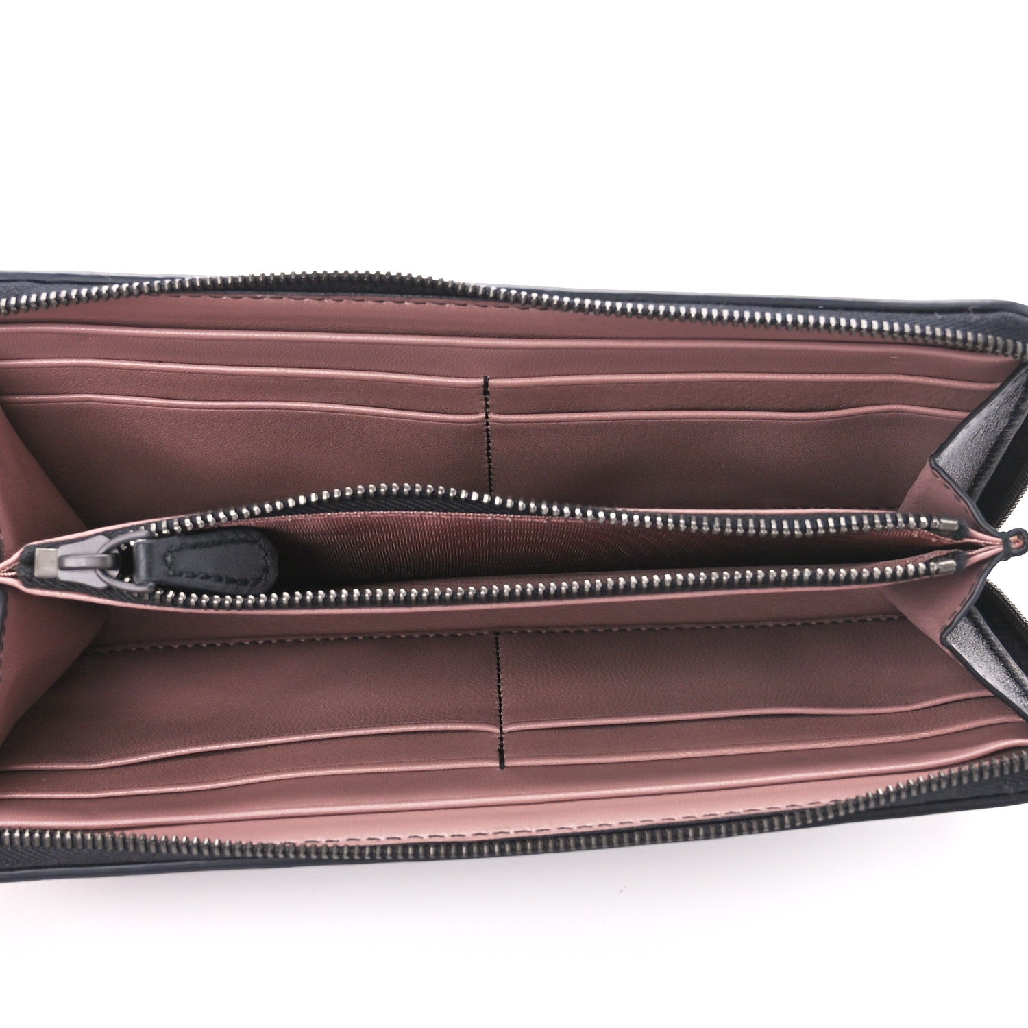 Bottega Veneta Nappa Intrecciato Zip Around Wallet Black 5 of 12