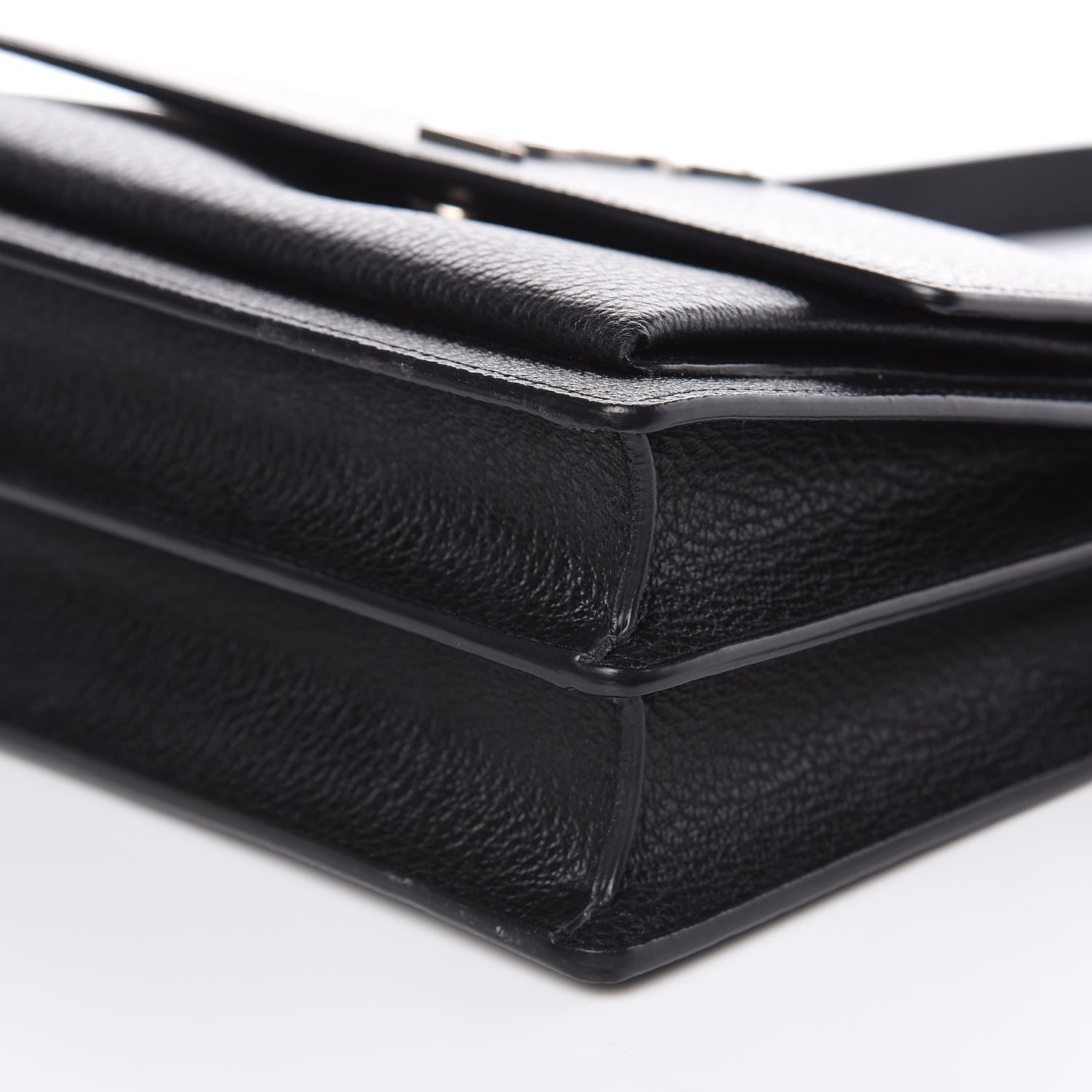 Saint Laurent Grained Calfskin Medium Monogram Sunset Satchel Black 9 of 10