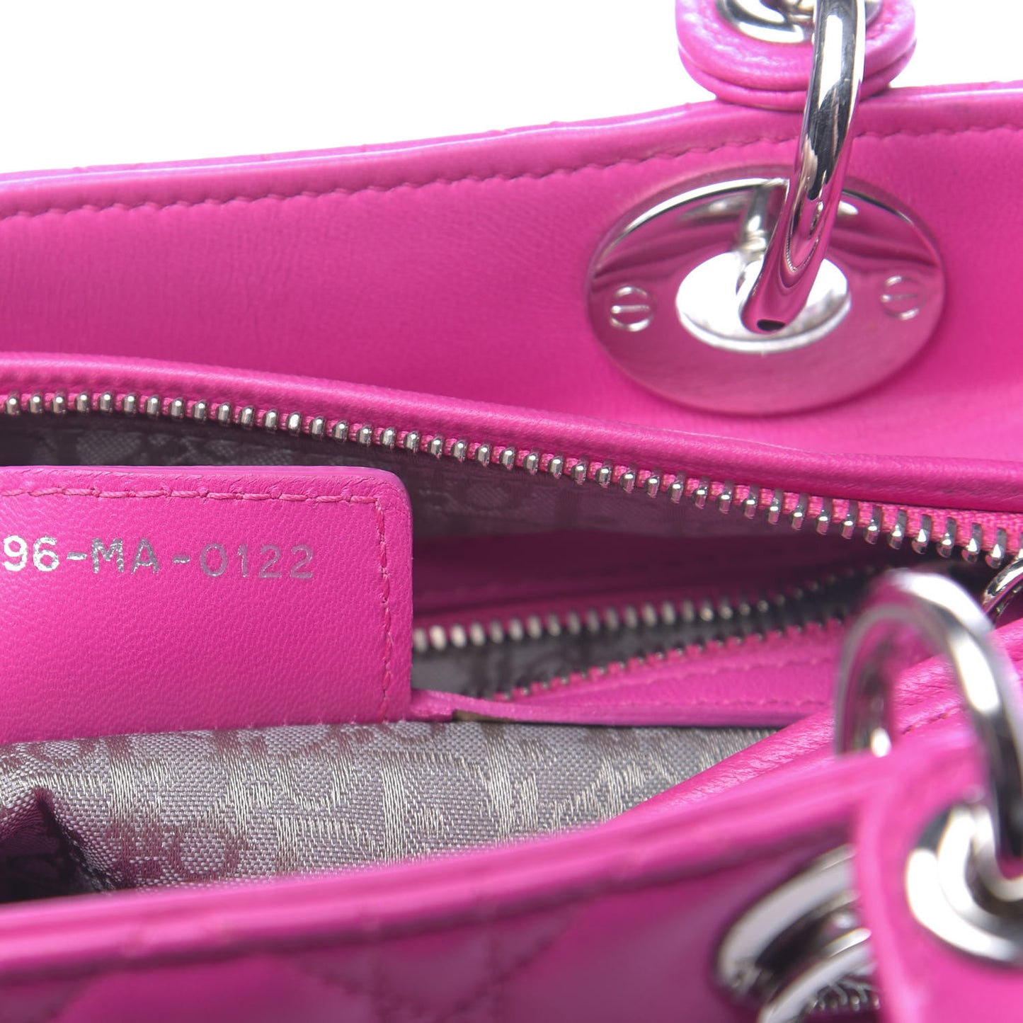 Lambskin Cannage Medium Lady Dior Pink