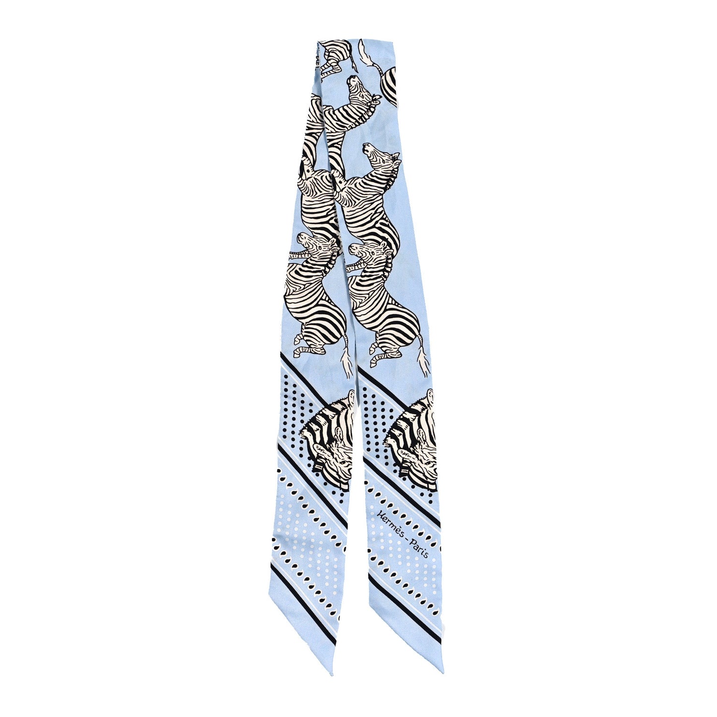 Silk Les Zebres Twilly Ciel Black White