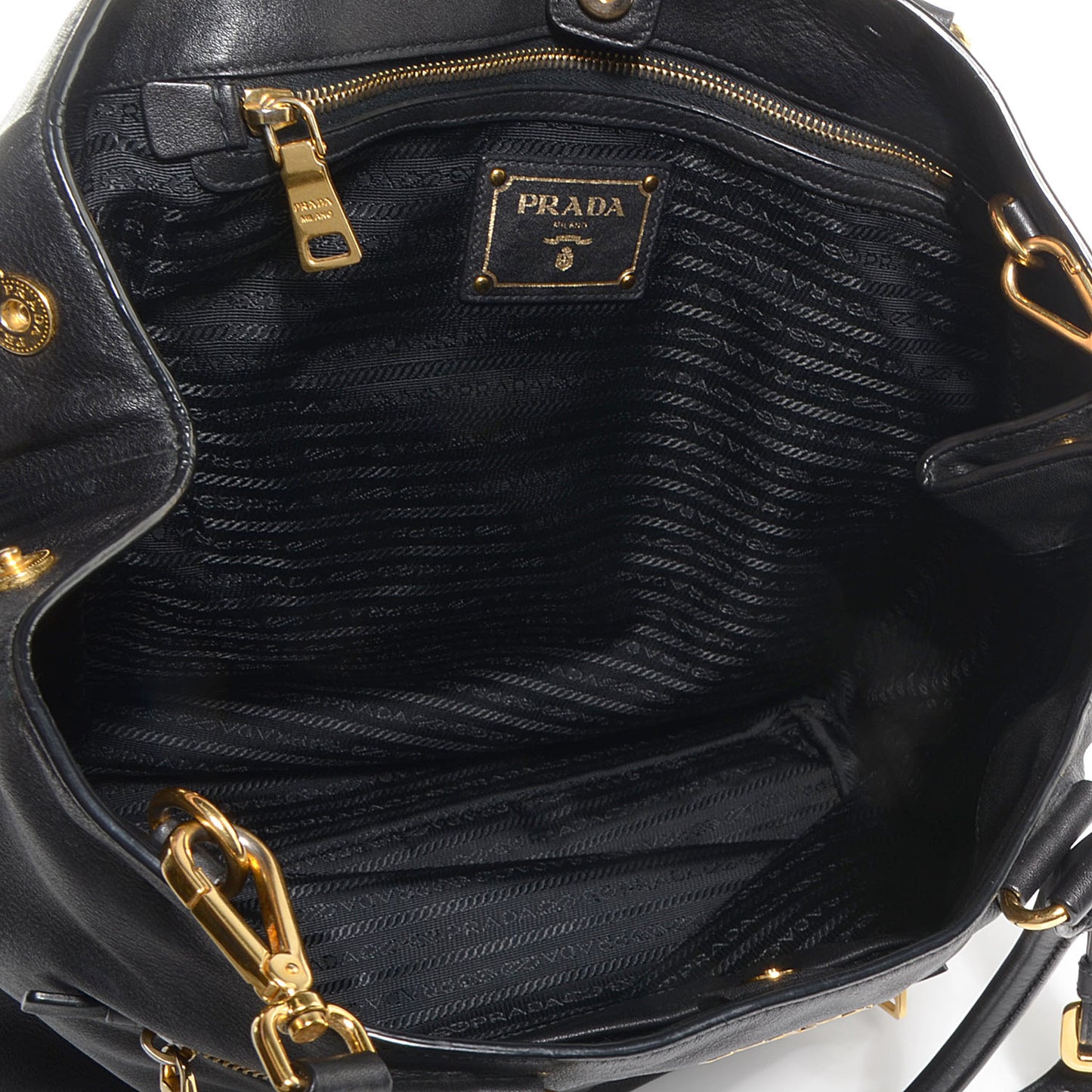 Soft Calf Zipper Detail Tote Nero Black