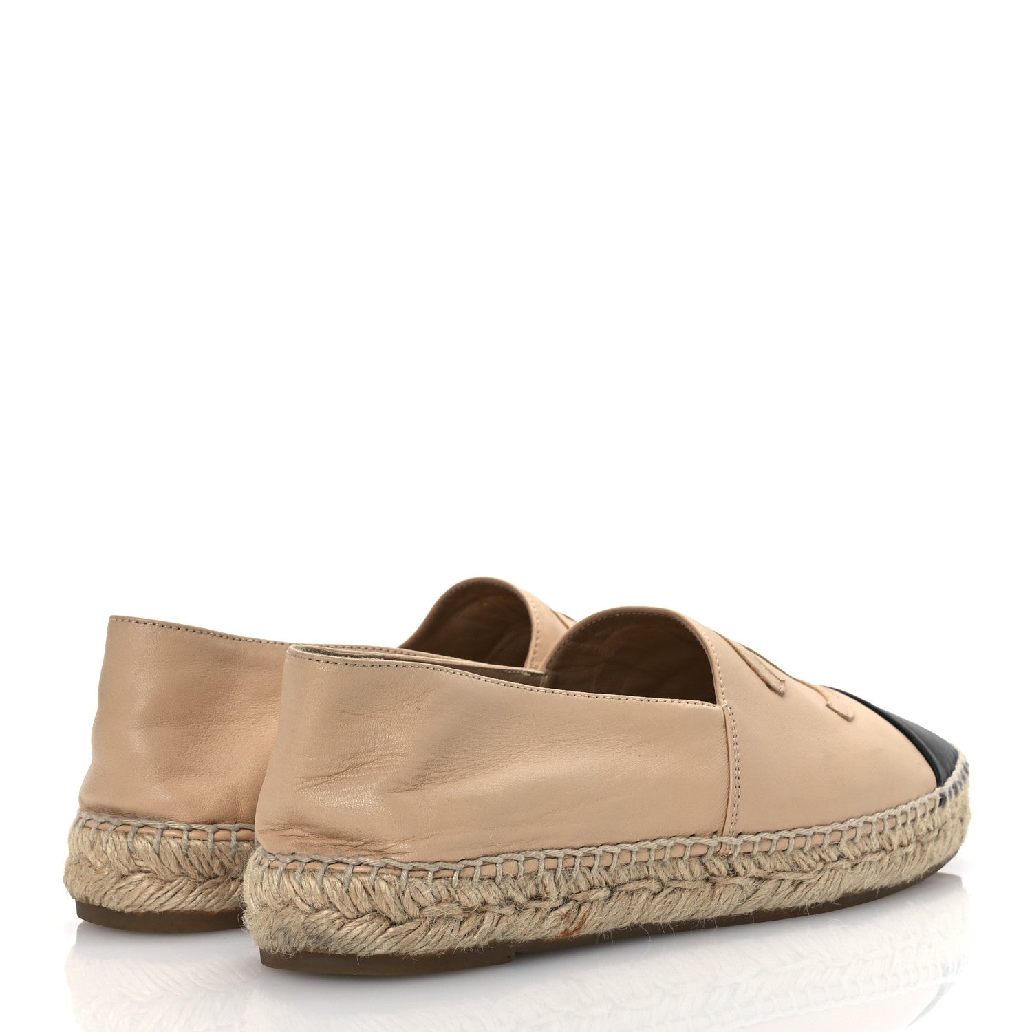 Chanel Lambskin CC Espadrilles 38 Beige Black 5 of 16