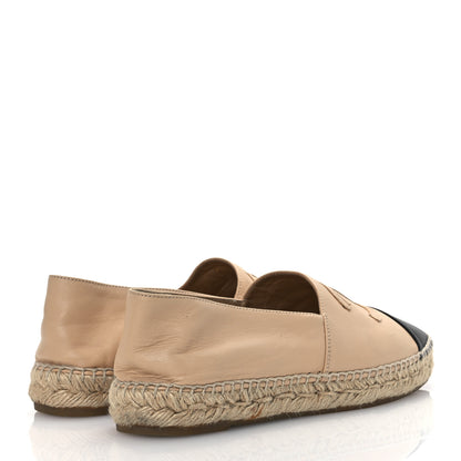Chanel Lambskin CC Espadrilles 38 Beige Black 5 of 16
