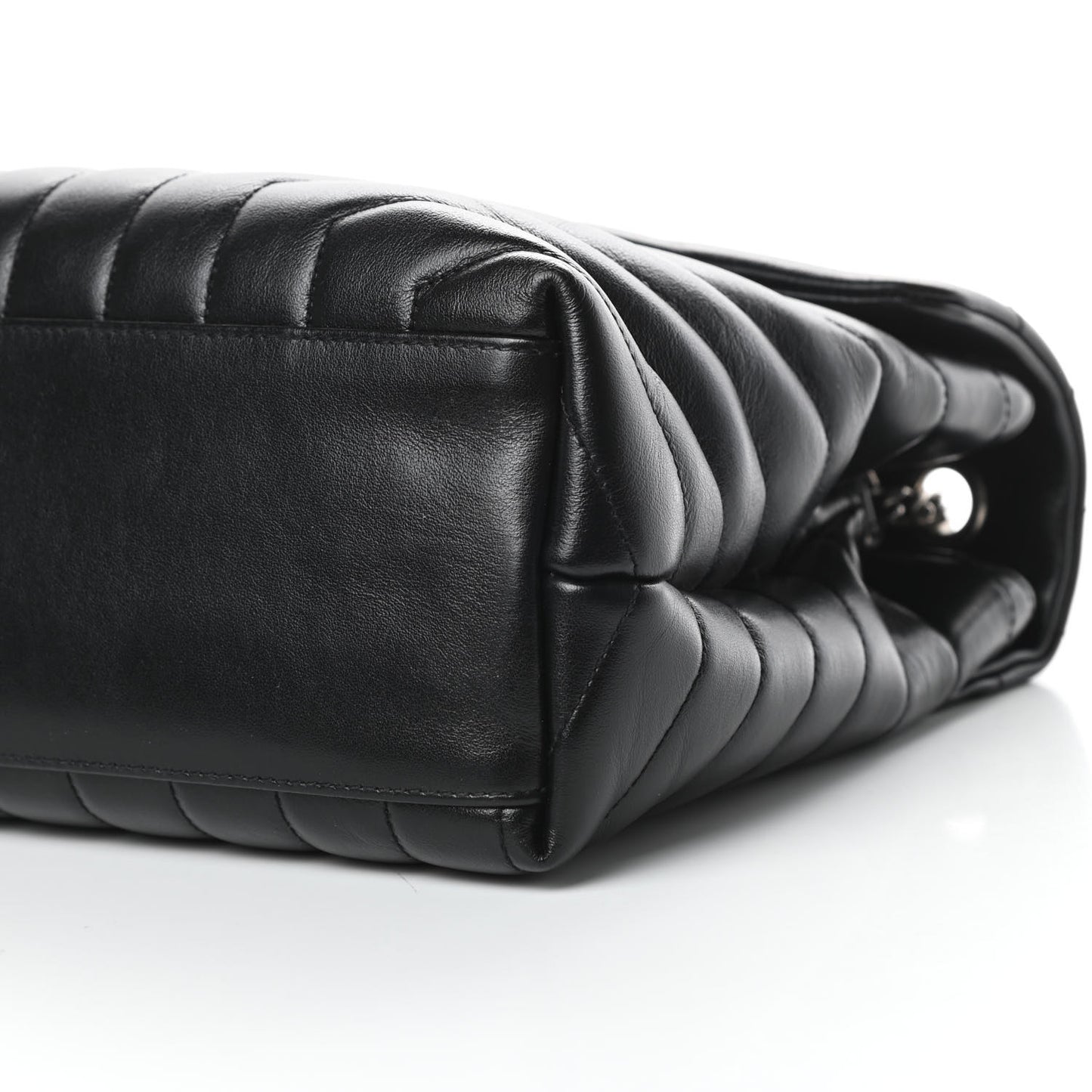 Calfskin Y Quilted Monogram Medium Loulou Chain Satchel Black